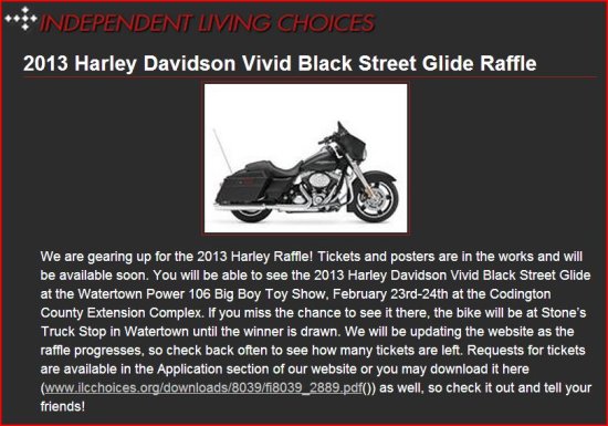 Independent Living Choices 2013 --2013 H.D. St Glide -Flyer  